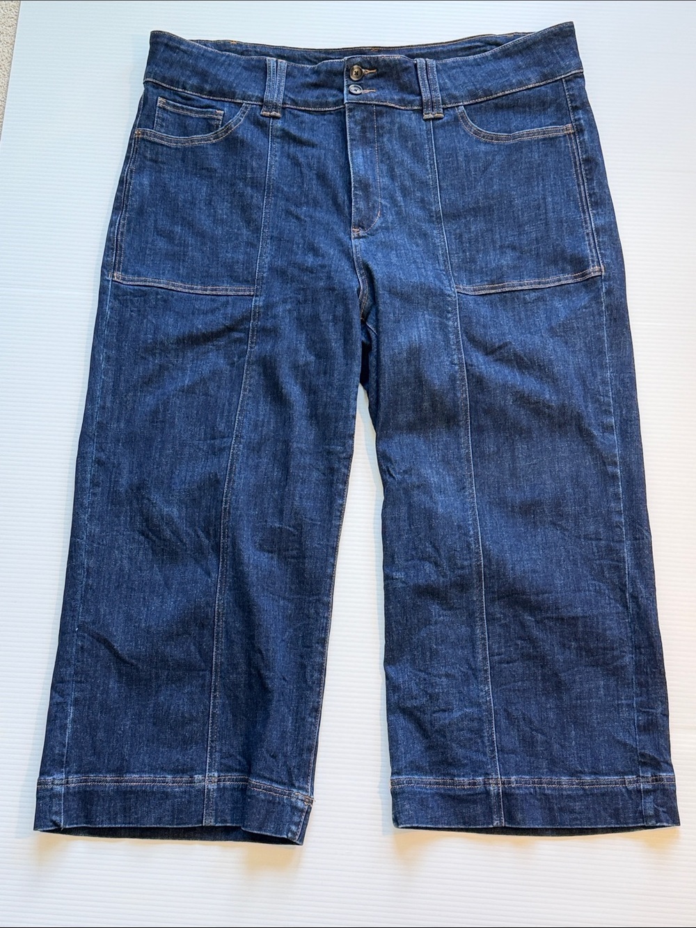 Tailored wide leg crop Denim